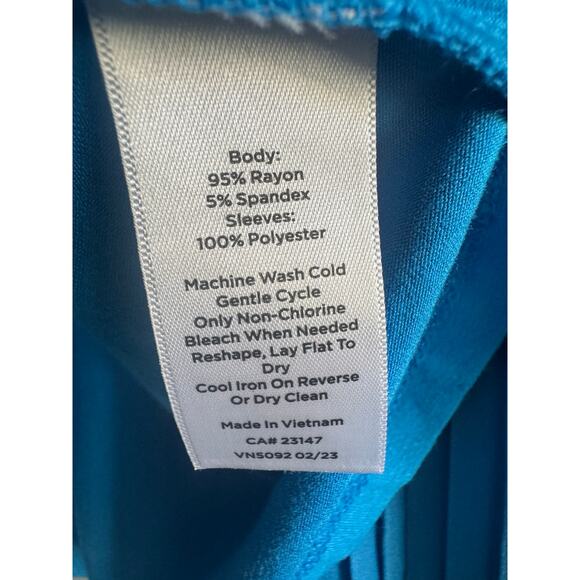 Talbots Women’s Blue Long Sleeve Top Balloon/Pleated Sleeve - Picture 5 of 5